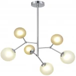 Потолочная люстра на штанге Evoluce Malte SLE1107-103-06 Хром/Белый, Серый G9 6*5W (220V, шарики)