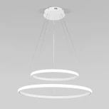 Умный подвесной светильник ярусный Eurosvet Collars 90264/2 белый (регулировка яркости, LED, 220V, пульт управления, на тросе)