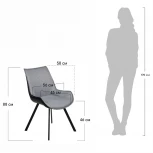 Стул Soft серо-голубой с чёрным, рогожка Bradex Home RF 0412