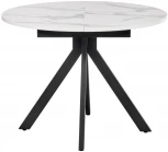 Стол Rudolf круглый раскладной 100-130x100x75см, белый мрамор, чёрный Bradex Home RF 0417