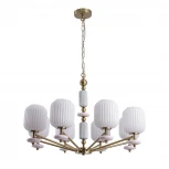 Подвесная люстра Lumion Alegra 8334/8 бронза/белый, металл/керамика/стекло E27 8*40W 220V (на цепи)
