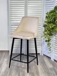 Полубарный стул ПАРКЕР H-06 Бежевый, велюр / черный каркас, поворот.360 град., M-City 688M05130