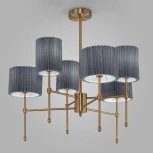 Потолочная люстра Wi-Fi на штанге Eurosvet Notturno 60162/6 латунь (220V, управление смартфоном, голосовое управление, умный дом - Minimir Home, Алиса, Маруся, Салют)