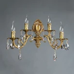 Бра Ambiente by Brizzi Alicante 8888/2+2 AB Tear Drop (220V, хрусталь Asfour, подвески, подсвечник, свеча)