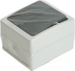 Выключатель двухклавишный (серый,графит) Stekker Велена 32753