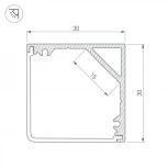 Профиль SL-KANT-H30-2000 ANOD (Алюминий) 019333 Arlight SL-KANT