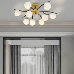 Потолочная люстра на штанге Arte Milano Neapolis-73408 273408/9 BK/GD (220V, шар)