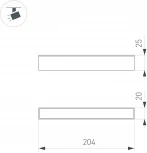 Трековый светильник магнитный MAG-FLAT-25-L800-24W Warm3000 (WH, 100 deg, 24V) (Arlight, IP20 Металл) 050061 (LED)