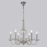Подвесная люстра Crystal Lux ARABESQUE SP6 CHROME (220V, на цепи, подсвечник, свеча)
