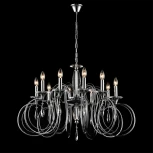 Подвесная люстра Lumion Laoka 8032/10 хром, металл/хрусталь Е14 10*40W 220V (подвески, на цепи, подсвечник, свеча)