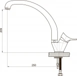 Смеситель GPD Florus MTE170 для кухонной мойки