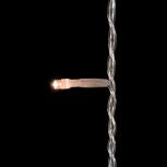 Гирлянда Бахрома 4,9 x 0,5 м Экстра Тепло-Белая с Мерцанием Белого Диода 220В, 240 LED, Провод Прозрачный ПВХ, IP54