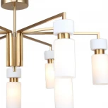 Потолочная люстра на штанге Escada Sonnet 9x40Вт E14, металл/стекло, бронза, белый плафон (220V)