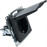 Розетка с заземлением защитной крышкой и шторками (черный) Stekker Катрин 39608