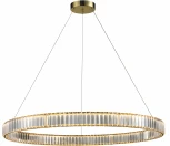 Подвесной светильник iLedex Woodstock 10920P/1-38W-3000K-D1000 GL-CL (220V, хрусталь, на тросе, кольцо)