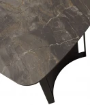 Стол RASMUS 160 KL-80 Серый мрамор, итальянская керамика / черный каркас М-City