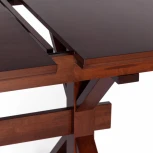 Стол VEGAS (mod. T-404E) Темный орех (HN GLAZE) (дерево гевея, МДФ)