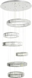 Подвесная люстра ярусная каскадная большая Citilux Чезаре CL338661 (регулировка яркости, LED, 220V, хрусталь, на проводе, кольцо)