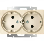 Розетка двойная с заземлением (шампань рифленый) Werkel W1172010 (a051432)