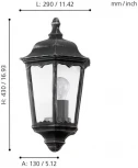 Настенный фонарь уличный Eglo Navedo 93459 (220V, IP44)