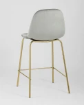Стул полубарный Stool Group Валенсия велюр серый золотые ножки УТ000004428