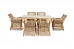 Обеденная группа плетеная, цвет соломенный 4SIS Латте LC6T-7-SET