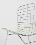 Стул обеденный Bertoia хромированный с белой подушкой УТ000004219
