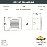 Встраиваемый светильник уличный Fumagalli Leti 3C2.000.000.LYG1L (220V, IP66)