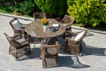 Обеденная группа плетеная, цвет коричневый 4SIS Эспрессо-150 L ECL6T-7-SET brown