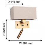 Бра для чтения с usb Favourite Lectio 2225-2W (LED, 220V, выключатель)