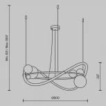 Подвесной светильник с гибким неоном Maytoni Oasis MOD289PL-L53BS3K (LED, 220V, на тросе)