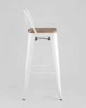 Стул барный Stool Group TOLIX WOOD со спинкой белый глянцевый УТ000000675