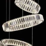 Подвесная люстра ярусная каскадная большая Citilux Чезаре CL338661 (регулировка яркости, LED, 220V, хрусталь, на проводе, кольцо)