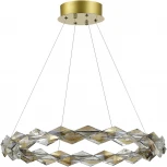 Подвесной светильник ST Luce Diamanta SL6009.203.01 Хром/Прозрачный, Янтарный LED 1*30W 3000K (220V, на тросе, кольцо)