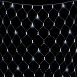 Светодиодная Сеть с Колпачком 2 x 2 м Белая с Мерцанием Белого Диода 220В, 256 LED, Провод Прозрачный ПВХ, IP65