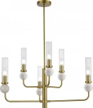 Потолочная люстра на штанге ST Luce Medea SL1244.303.06 латунь/прозрачный E14 6*40W (220V)