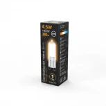 Лампочка светодиодная капсульная прозрачная колба G9 4 Вт 380 lm 3000K теплое белое свечение Gauss 107809104