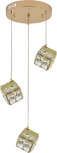 Подвесной светильник (12048/3P Gold) Indigo Radioso V000134L (LED, 220V, на проводе, куб)