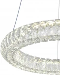 Подвесной светодиодный светильник Escada Royal 620/S LED 50Вт, 3000К-6000К, ПДУ, изменение цветовой температуры, металл/хрусталь, хром/прозрачный (регулировка яркости, 220V, на тросе, кольцо)