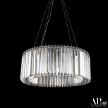 Подвесная люстра светодиодная APL LED Sicilia SH09.55.A.Ni.4000 (220V, хрусталь, на тросе)