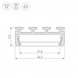 Профиль PLS-LOCK-2000 ANOD (Алюминий) 016397 Arlight
