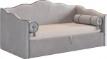 Кровать с подъемным механизмом Лея (Софа) 90х200 см Mebelson (ДСП,ЛДСП,Велюр/Серый,Графит) арт.KM.S-18.2350