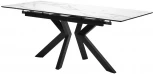 Стол Кентукки 3 140 БЕЛЫЙ МРАМОР, стекло / ЧЕРНЫЙ, М-City