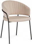 Стул Woodville на металлокаркасе Лео бежевый / черный 528455
