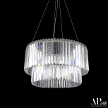 Подвесная люстра светодиодная APL LED Sicilia SH09.55.C.Ni.4000 (220V, хрусталь, на тросе)