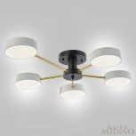 Потолочная люстра на штанге Arte Milano Ferrara 252006/5 Bk/Wh (LED, 220V, круглые)