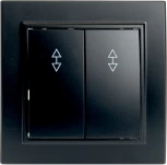Переключатель двухклавишный (черный) Stekker Эрна 39921