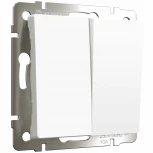 Выключатель двухклавишный проходной (белый матовый) Werkel W1122061 (a059272)