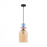 Подвесной светильник со стеклянным декором Lumion Irime 8298/1A бронза/амбер/розовый/голубой, металл/стекло E27 1*40W 220V (на проводе)