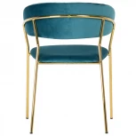 Стул Turin бирюзовый с золотыми ножками